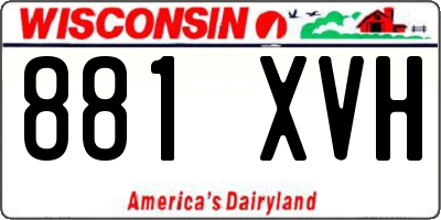 WI license plate 881XVH