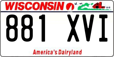 WI license plate 881XVI