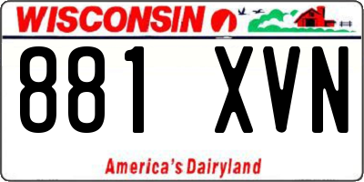 WI license plate 881XVN