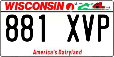 WI license plate 881XVP