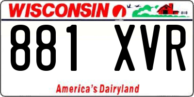 WI license plate 881XVR