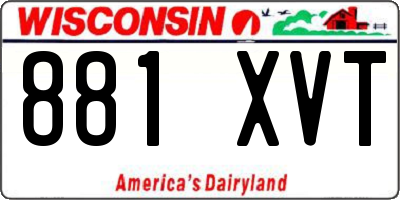 WI license plate 881XVT