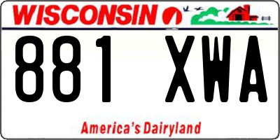 WI license plate 881XWA