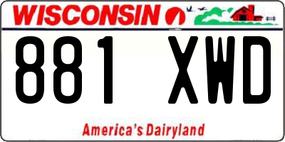 WI license plate 881XWD