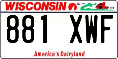 WI license plate 881XWF