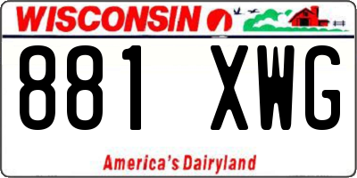 WI license plate 881XWG