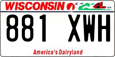 WI license plate 881XWH
