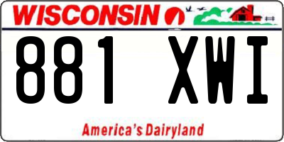 WI license plate 881XWI