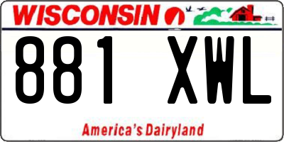 WI license plate 881XWL