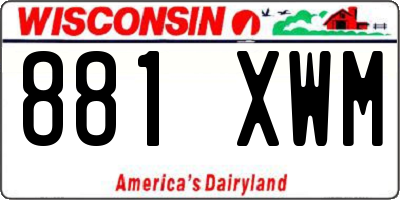 WI license plate 881XWM