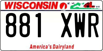 WI license plate 881XWR