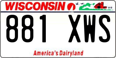 WI license plate 881XWS