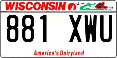WI license plate 881XWU