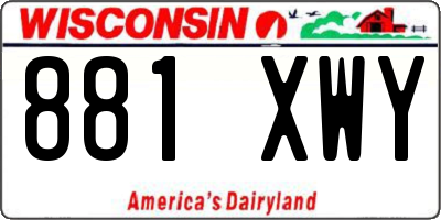 WI license plate 881XWY