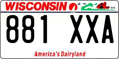 WI license plate 881XXA
