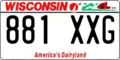 WI license plate 881XXG