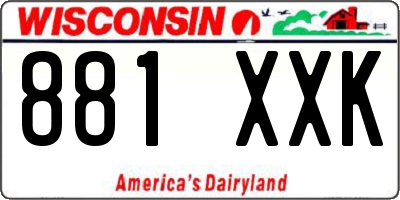 WI license plate 881XXK