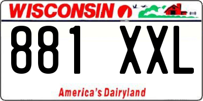 WI license plate 881XXL
