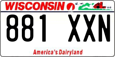 WI license plate 881XXN