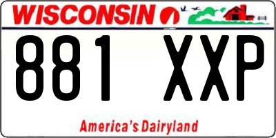 WI license plate 881XXP