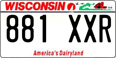 WI license plate 881XXR
