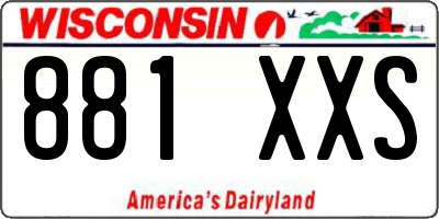 WI license plate 881XXS