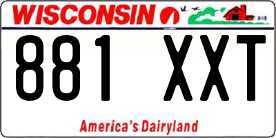 WI license plate 881XXT