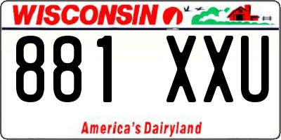 WI license plate 881XXU
