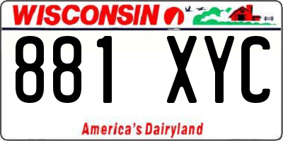 WI license plate 881XYC