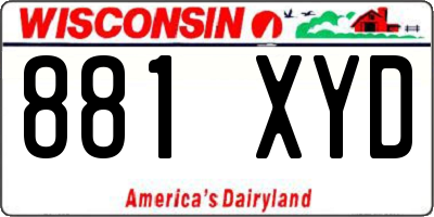 WI license plate 881XYD