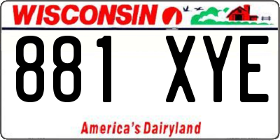 WI license plate 881XYE