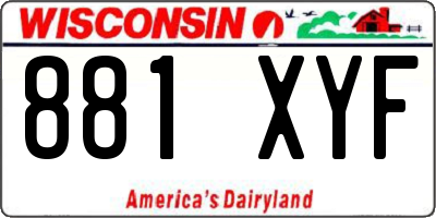 WI license plate 881XYF