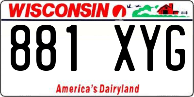 WI license plate 881XYG