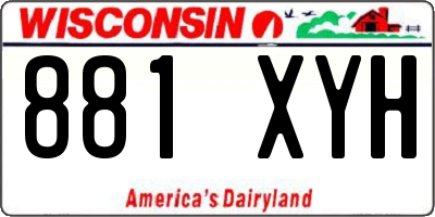 WI license plate 881XYH