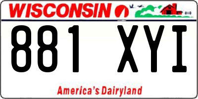 WI license plate 881XYI