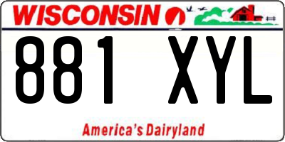 WI license plate 881XYL
