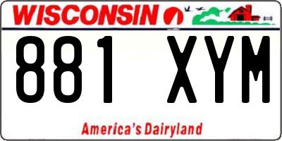 WI license plate 881XYM
