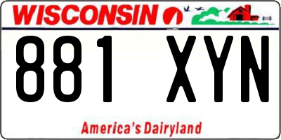 WI license plate 881XYN