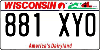 WI license plate 881XYO