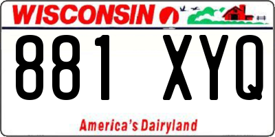 WI license plate 881XYQ
