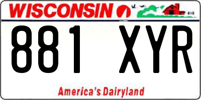 WI license plate 881XYR