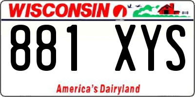WI license plate 881XYS