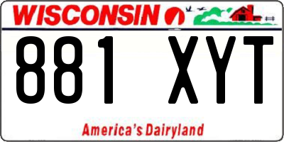 WI license plate 881XYT