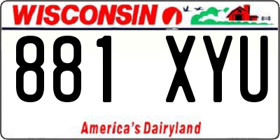 WI license plate 881XYU