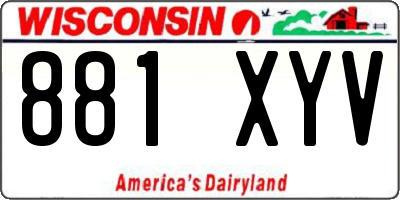 WI license plate 881XYV