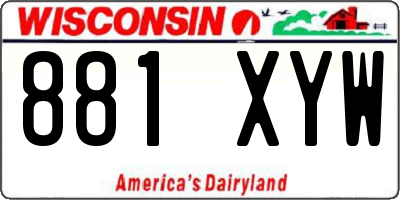 WI license plate 881XYW