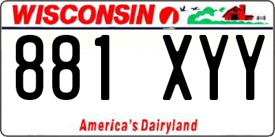 WI license plate 881XYY