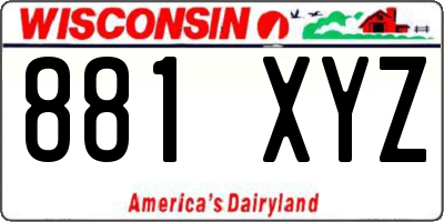 WI license plate 881XYZ