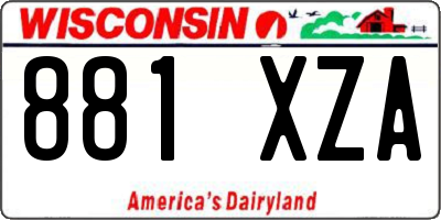 WI license plate 881XZA