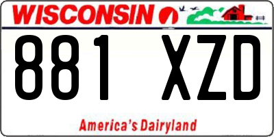 WI license plate 881XZD
